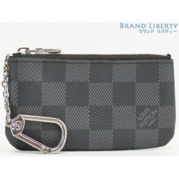 Louis Vuitton Key Black Card Case Wallet Graphite Pochette Black Ring - Picture 1 of 9